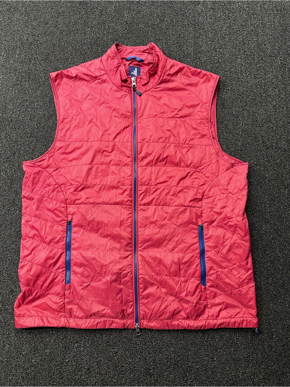 Johnnie-O Malibu Red Quilted Full Zip Vest Men's Size XL 100% Nylon